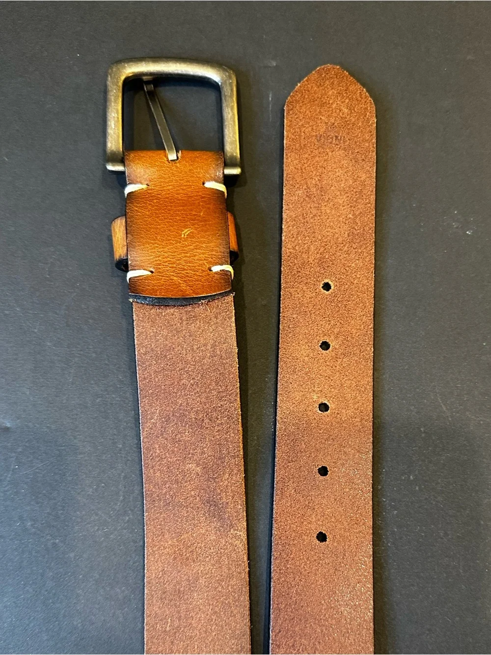 Flint and Tinder Huckberry Brown Leather Jean Belt Size 34